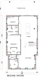 Houten moderne boerderij Finnlogs Houtbouw - Plattegrond Begane grond
