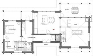 Houten logwoning Vierhouten Vidazz plattegrond BG
