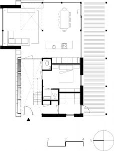Schuurwoning met asymmetrische kap van Finnhouse Houtbouw plattegrond BG