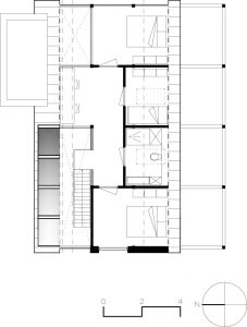 Schuurwoning met asymmetrische kap van Finnhouse Houtbouw plattegrond VD