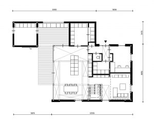 Ecologische schuurwoning van Finnhouse plattegrond BG