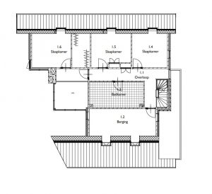 Villa nieuwbouwwijk Groenveste plattegrond 1e etage