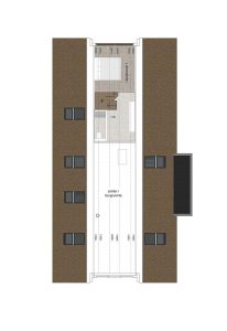 Moderne schuurwoning met mooie glaspartij plattegrond zolder
