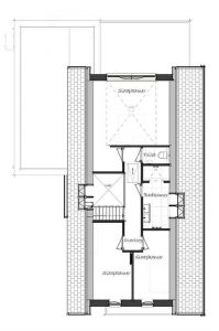 Robuuste schuurwoning van Livingstone Villabouw plattegrond etage