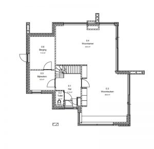 Schuurwoning J modern strak zadeldak plattegrond BG