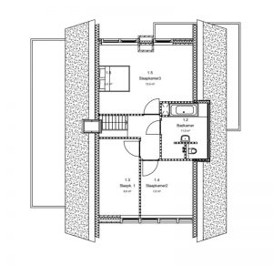 Schuurwoning J modern strak zadeldak plattegrond etage