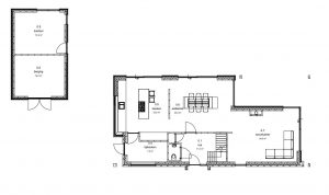 Schuurwoning S met een bijgebouw plattegrond BG