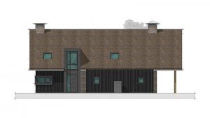 Schuurwoning met rieten dak van Brummelhuis zijaanzicht hout