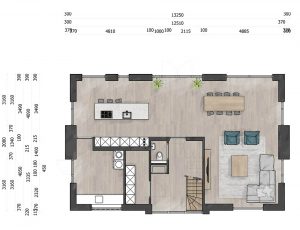 Schuurwoning riet gedekt Bouwbedrijf Lichtenberg plattegrond BG